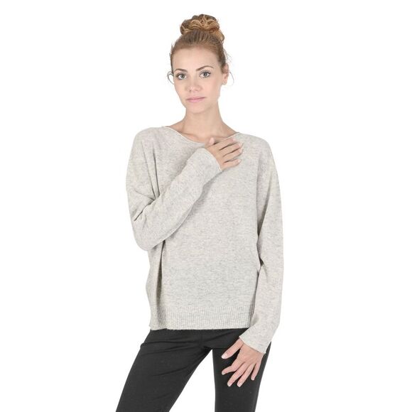 Crown of Edinburgh Cashmere Cashmere Pullover Sweater Women Grigio Melange - Picture 1 of 7
